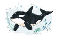 Cute cartoon sea orca animal mammal whale.