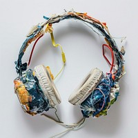 Headphone made from plastic headphones electronics headset.