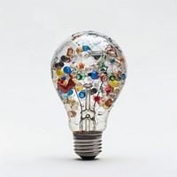 Light bulb made from plastic lightbulb person human.