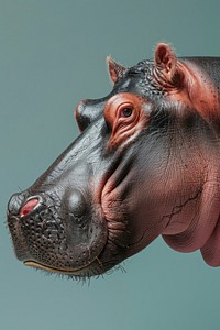 Hippo side portrait wildlife animal mammal.