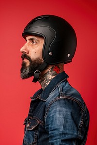 Biker side portrait helmet photo photography.