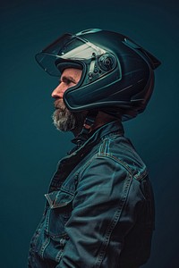 Biker side portrait helmet photo photography.