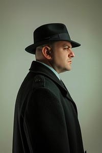 Detective side portrait photo photography clothing.