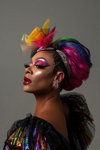 Drag queen side portrait photo photography accessories.