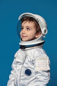 Astronaut kid side portrait person human baby.