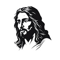 Jesus christ illustrated stencil drawing.