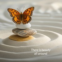 Beauty all around quote Instagram post template