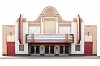 Old movie theater marquee architecture auditorium building.