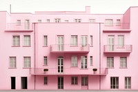 Pink abstract apartment in stockholm architecture building city.
