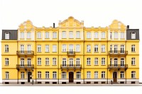 Yellow abstract apartment in stockholm architecture building mansion.
