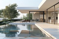 Outdoor pool outdoors architecture furniture.