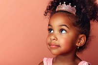 African american girl toddler wear a crown portrait child photo.
