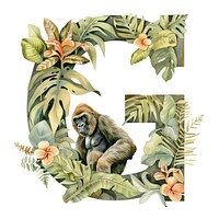 The letter G monkey mammal nature.