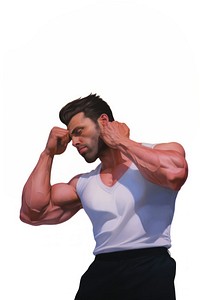 A bodybuilding man adult white background determination.