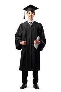 Man graduation full body clothing overcoat footwear.