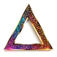 Frame glitter triangle shape shiny white background.