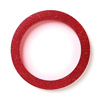 Frame glitter circle shape red white background.