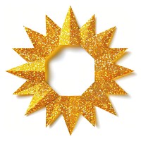 Frame glitter shapes star yellow shiny white background.