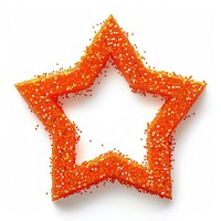 Frame glitter star shape food white background.