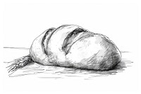 Bread drawing illustrated sketch.