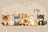 Cute group of wild animals vector wildlife outdoors jacuzzi.