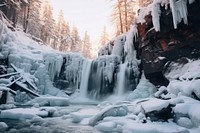 Winter ice waterfall outdoors scenery nature.