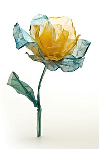 Flower made from plastic blossom plant paper.