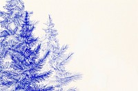 Vintage drawing christmas tree border festival plant pine.
