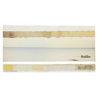 Adhesive tape sea painting collage.