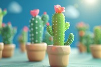 Cute cactus background plant inflorescence decoration.