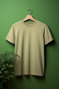 T-shirt green mockup sleeve.