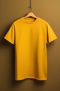 T-shirt yellow mockup coathanger.