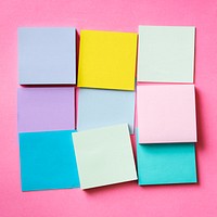 Colorful sticky note mockups psd