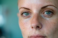 Photo of a cancer woman face freckle person human.