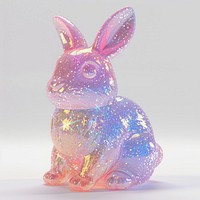 3d jelly glitter rabbit figurine animal mammal.