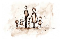 Family drawing illustrated clothing.