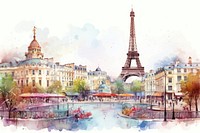 Paris architecture metropolis painting.