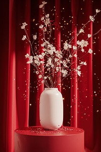Flower vase mockup beverage pottery blossom.