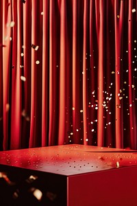 Restaurant menumockup confetti curtain lighting.