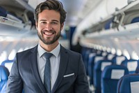 Business man smilling airplane adult smile.