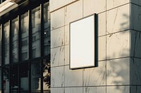 Light box sign mockups architecture building windowsill.