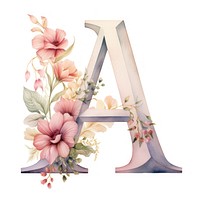 Alphabet A flower plant font.