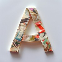 Alphabet A art white background triangle.