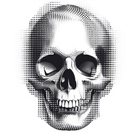 Skull monochrome portrait cartoon.