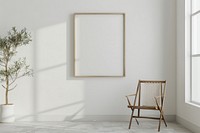 Blank picture frame mockups wall architecture furniture.