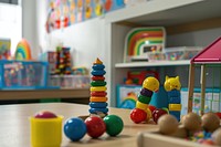 Childcare center toy indoors play area.