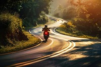 Motorcycle on road vehicle helmet speed.