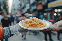 People giving food plate person adult.