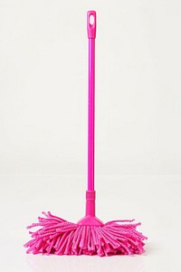 Pink squeeze-clean flat mop broom smoke pipe.