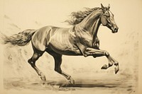 Running Horse drawing horse illustrated.
